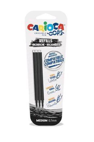 CARIOCA OOPS REFILL NERO PUNTA MEDIA CONF 3 Pz.